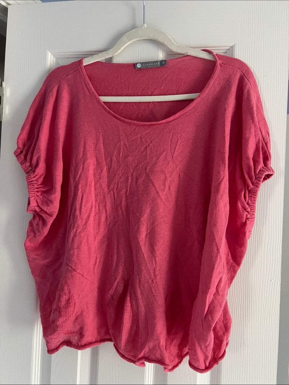 Cashmere  Women's Pink Short Sleeve Scoop Neck Top
